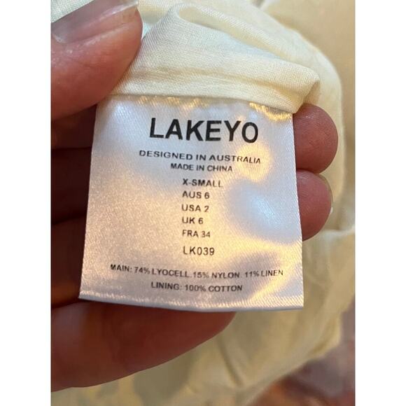 Lakeyo Anselma belted puff sleeve fit and flare mini Dress xs nwt - Picture 8 of 12